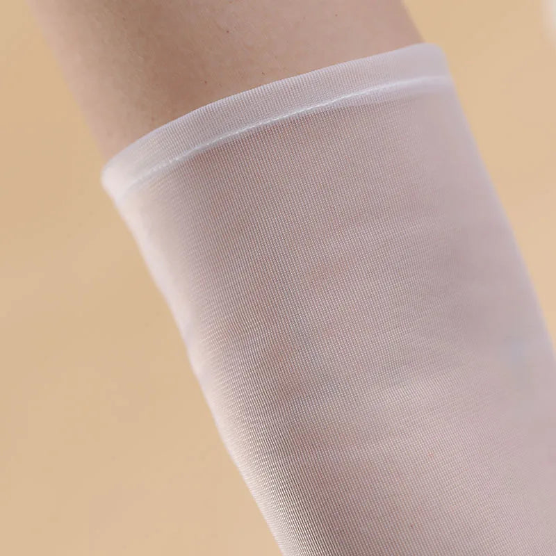 Gants longs élégants en tulle blanc souple pour femmes