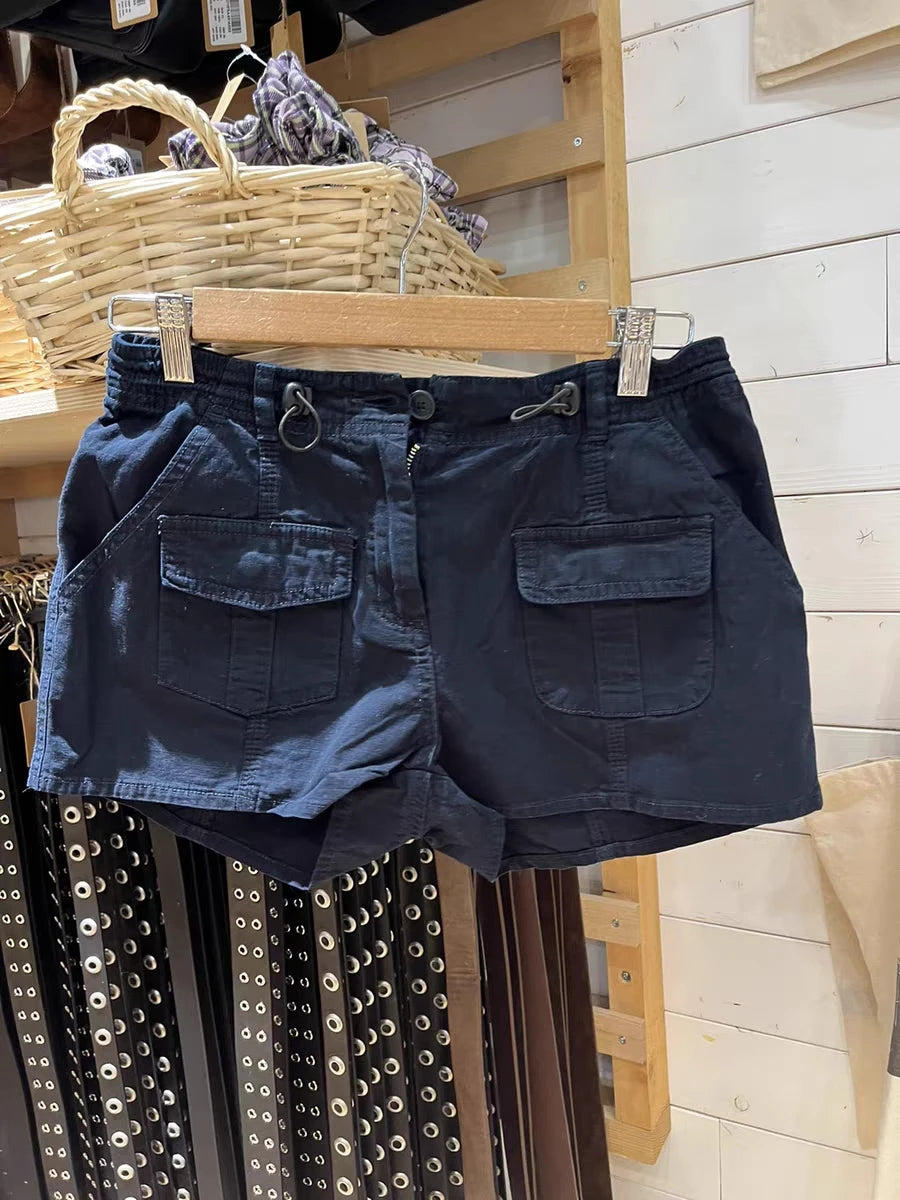 Short Cargo vintage à poches solides pour femmes