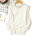 Pull chandails tricotés à manches longues pour femmes
