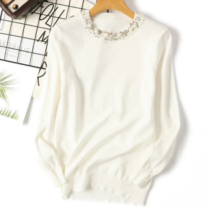 Pull Bicolore en Maille Femme – Manches Longues