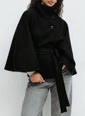 Manteau à col montant à lacets pour femmes