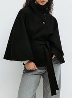 Manteau à col montant à lacets pour femmes