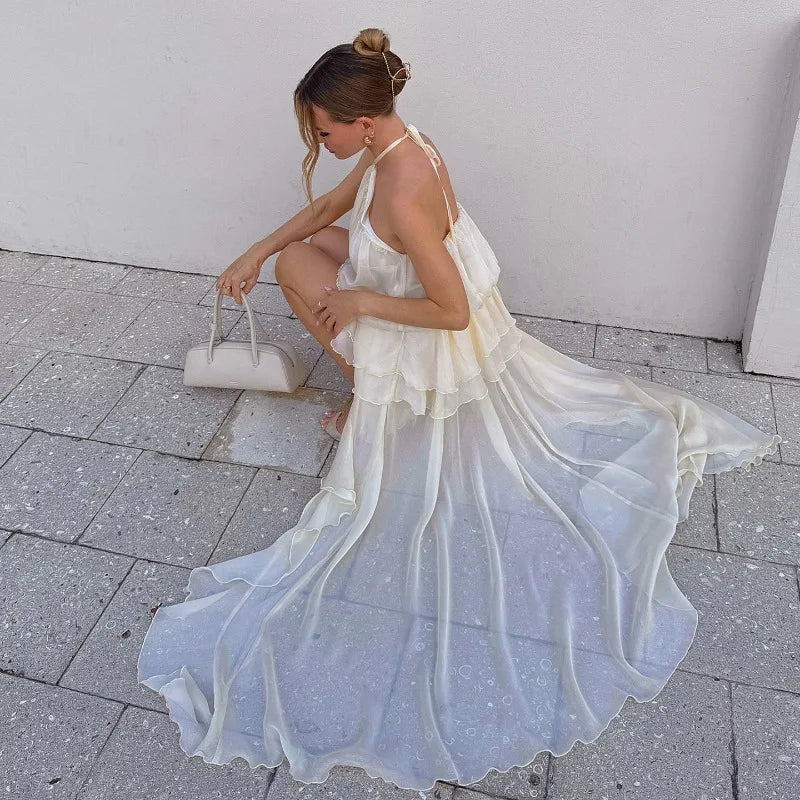 Robe longue romantique pour femmes