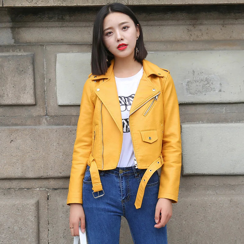 Blouson en similicuir PU femmes