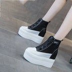 Bottines compensées en cuir PU pour femmes