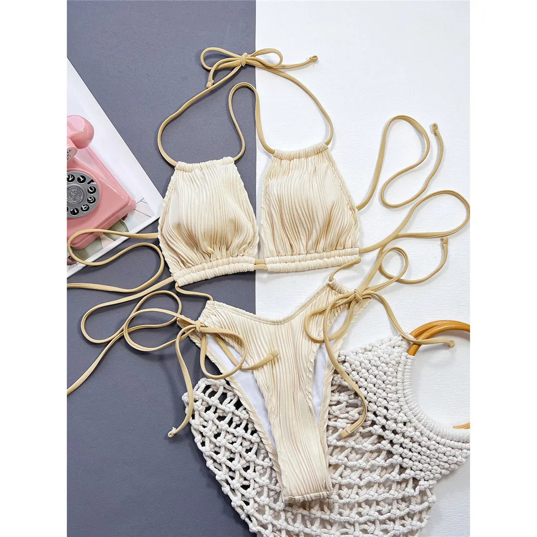 Maillot de bain une pièce sexy à décolleté dos nu et ventre froncé pour femmes
