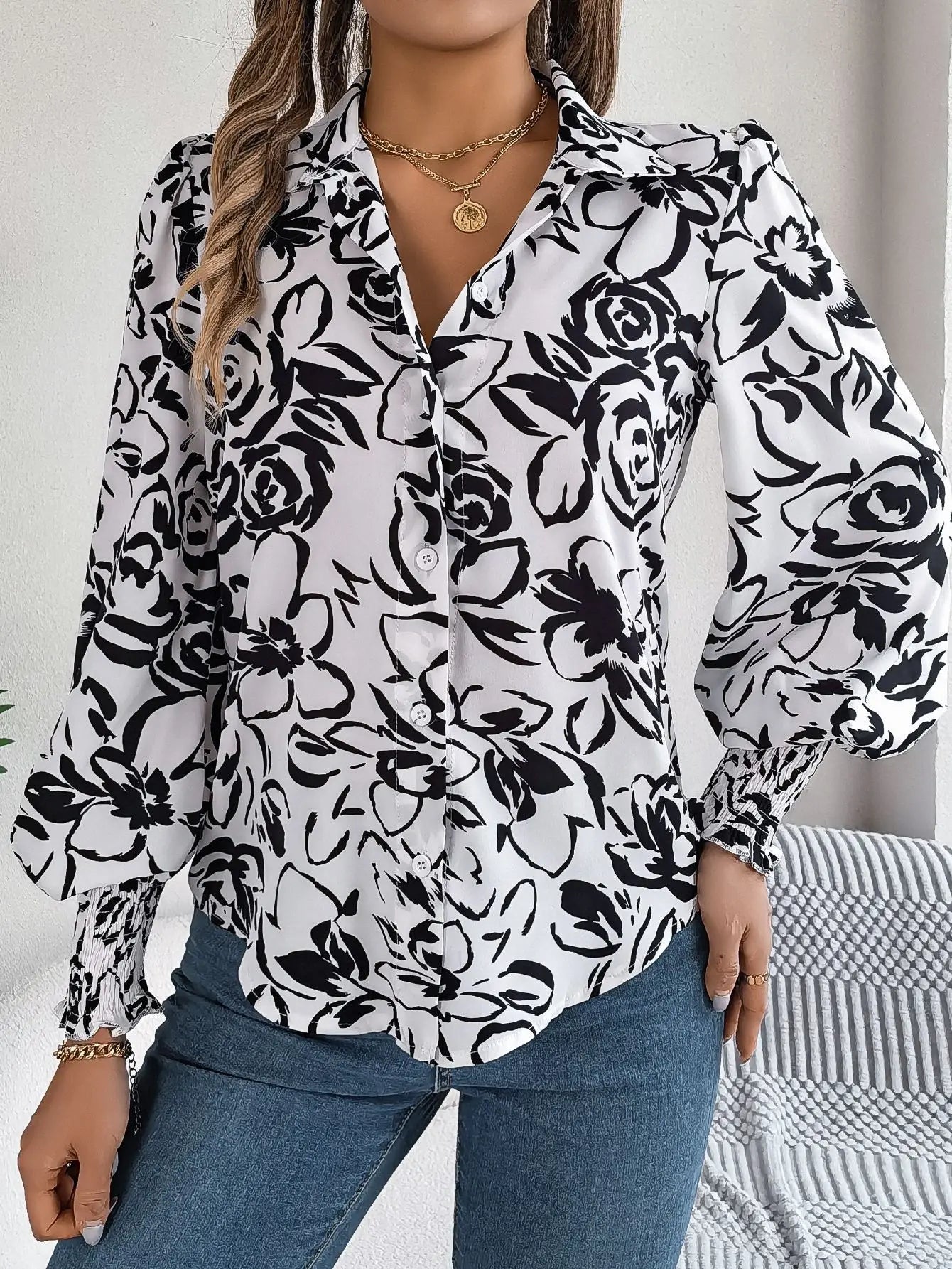 Chemise élégante à simple boutonnage pour femmes