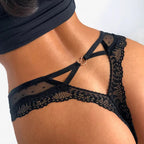 String en dentelle transparente taille basse  pour femmes