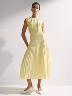 Robe maxi plissée en maille pour femmes