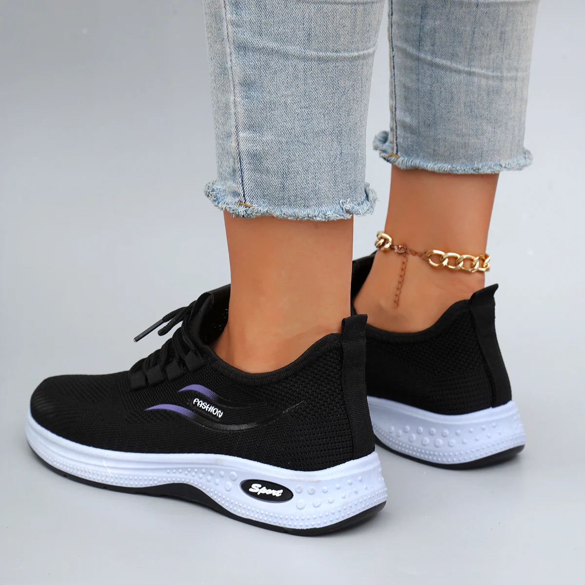 Chaussures plates d'été en maille respirante pour femmes