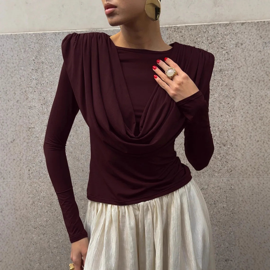 T-shirt à manches longues décontracté pour femmes