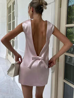 Mini robe Sexy en satin pour femmes
