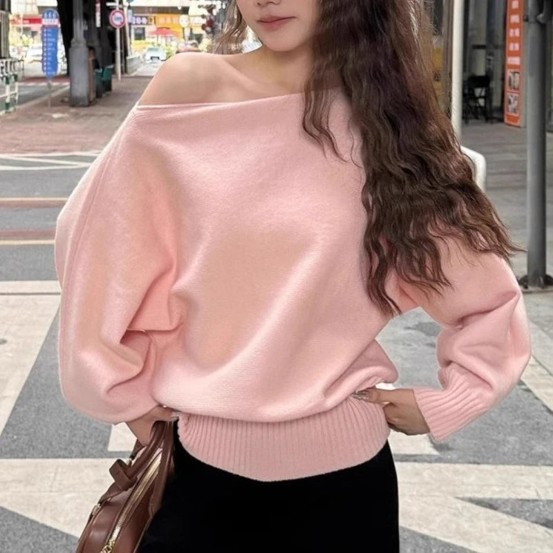 Pull tricoté à manches longues pour femmes