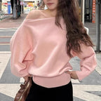 Pull tricoté à manches longues pour femmes