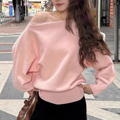 Pull Tricoté à Manches Longues Femme