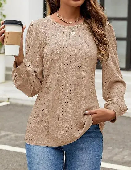 T-shirt à manches longues décontracté lâche pour femmes