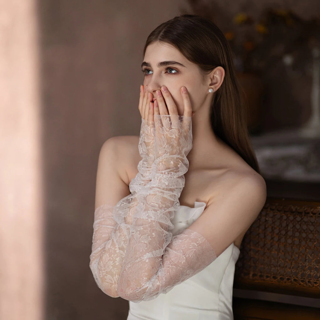 Gants sans doigts en tulle doux pour femmes
