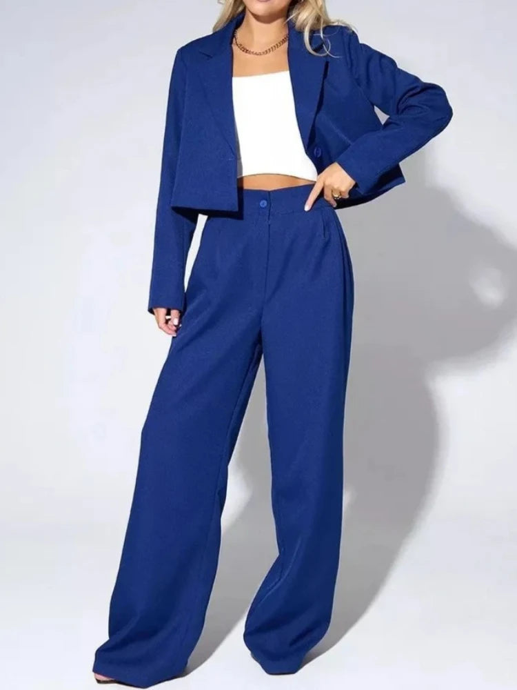 Ensemble deux pièces tailleur et pantalon pour femmes