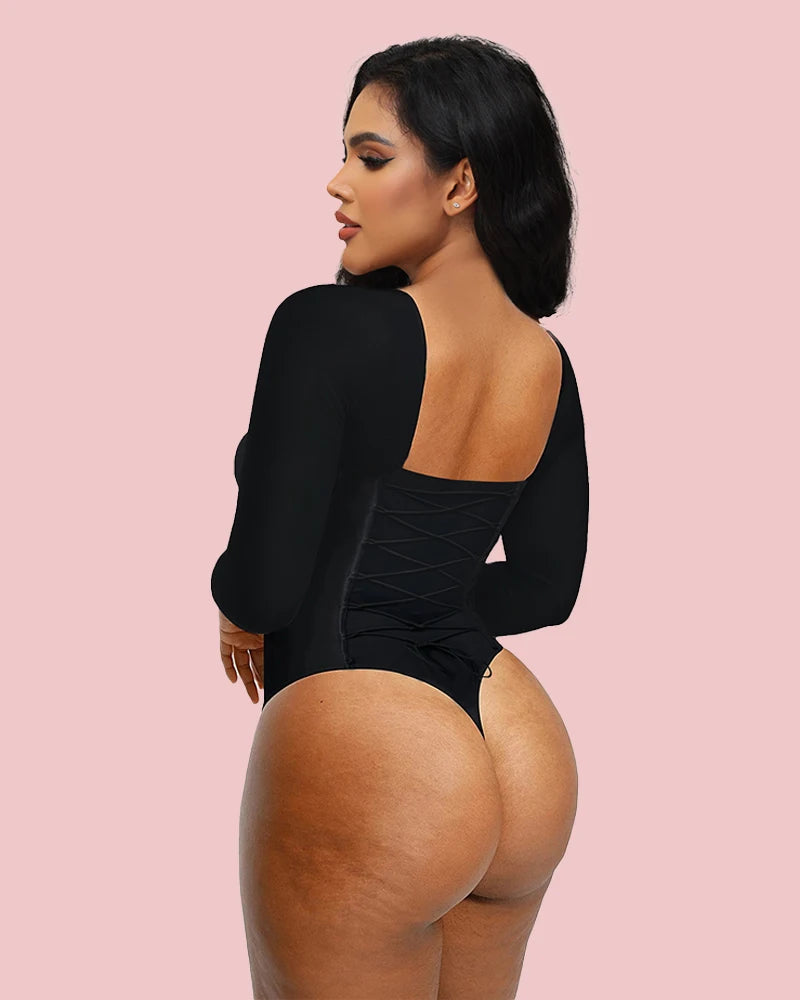 Body à manches longues sans couture pour femmes