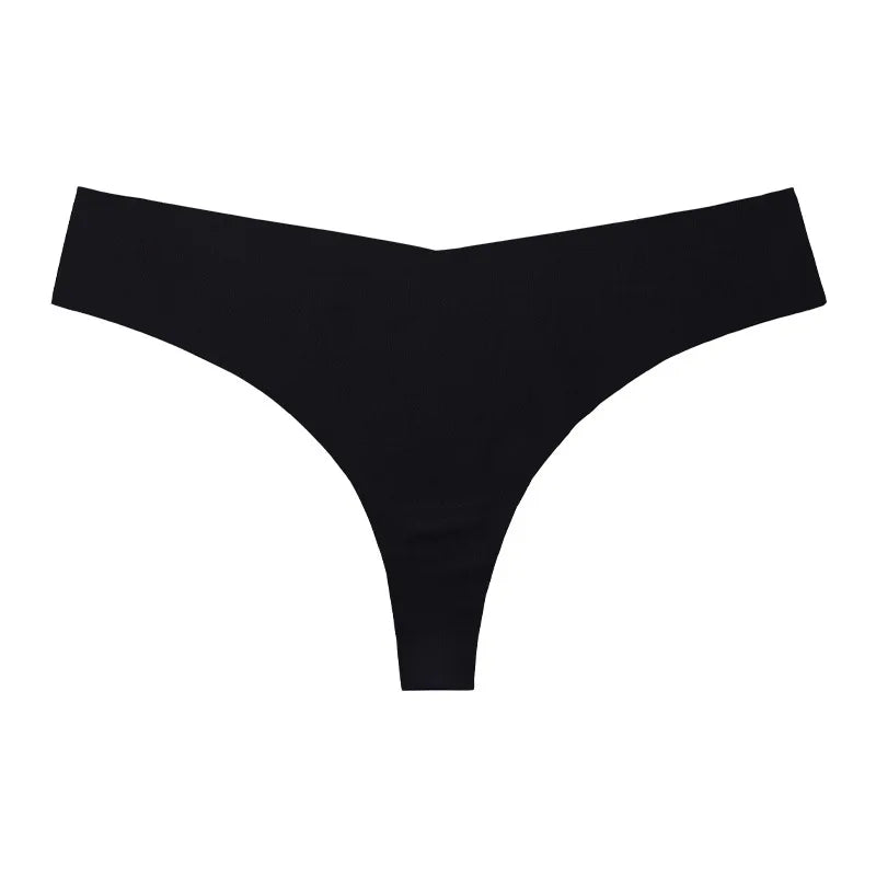 String taille basse en soie glacé sans trace pour femmes