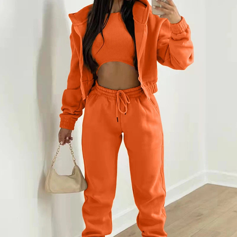 Ensemble survêtement femme 3 pièces en polaire