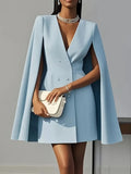 Robe de costume cape à double boutonnage pour femmes