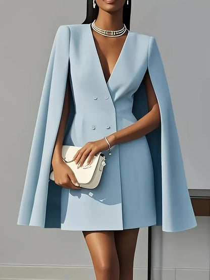 Robe Blazer Femme – Cape et Double Boutonnage