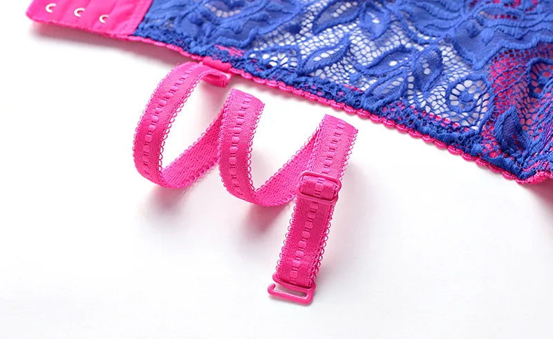 Ensemble brassière Push Up en dentelle et string pour femmes