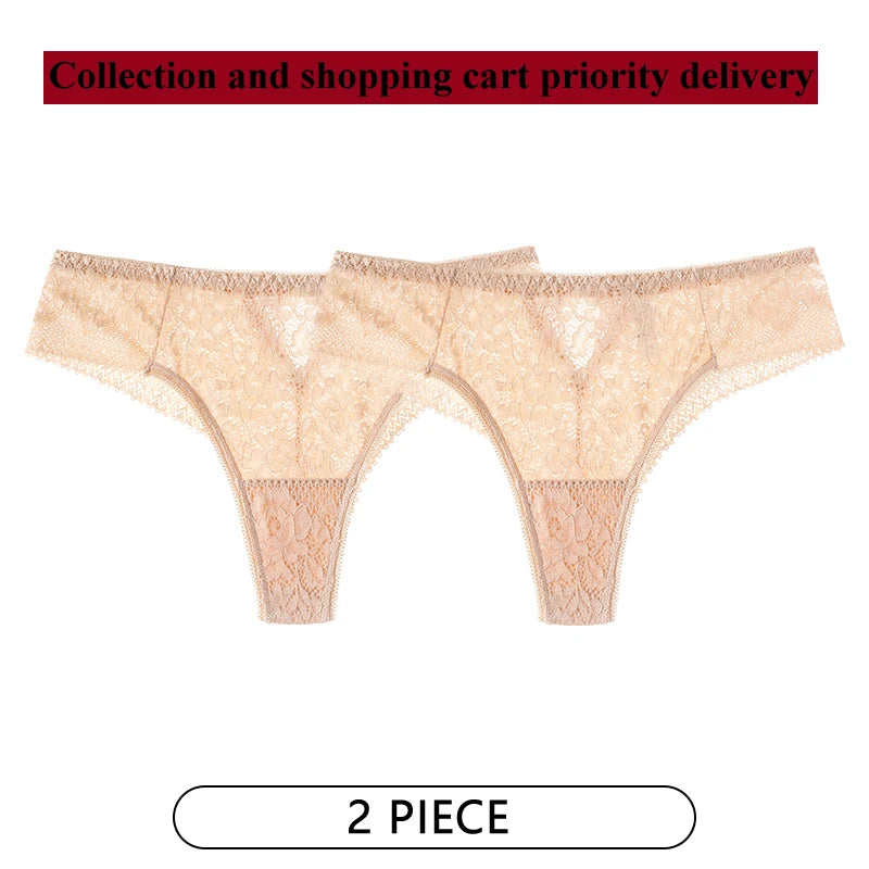 String sexy en dentelle brodée pour femmes