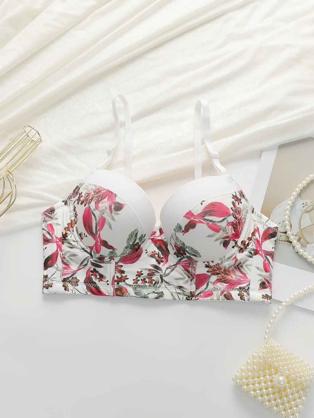 Soutien-gorge florale brodée sexy pour femmes