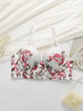 Soutien-gorge florale brodée sexy pour femmes