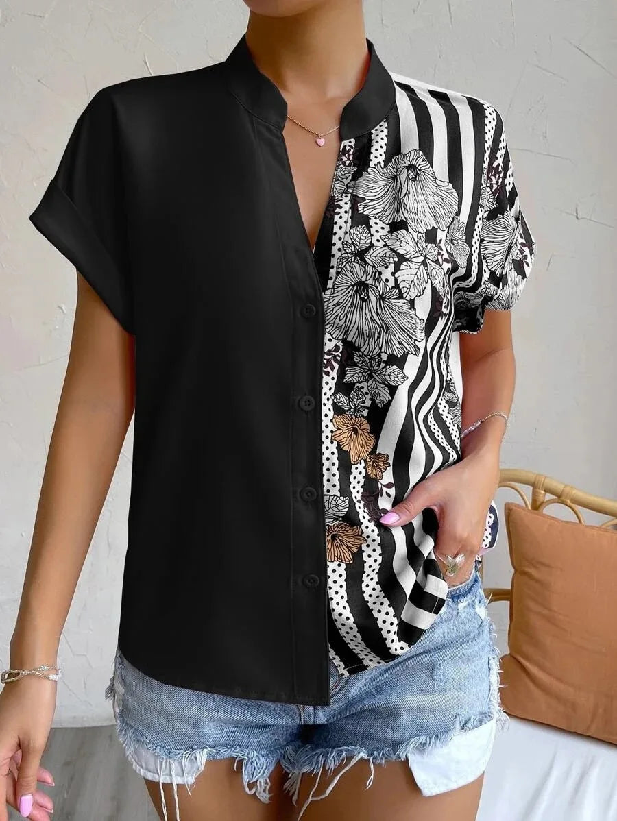 Cardigan femme à manches courtes, imprimé floral pour femmes