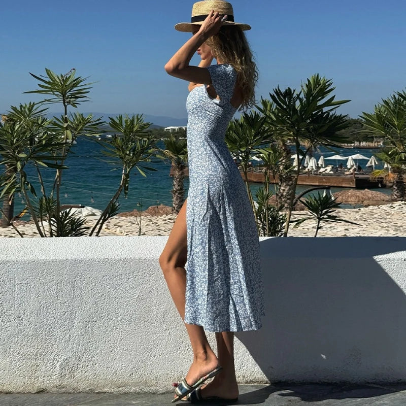 Robe d'été élégante et romantique à imprimé floral pour femmes