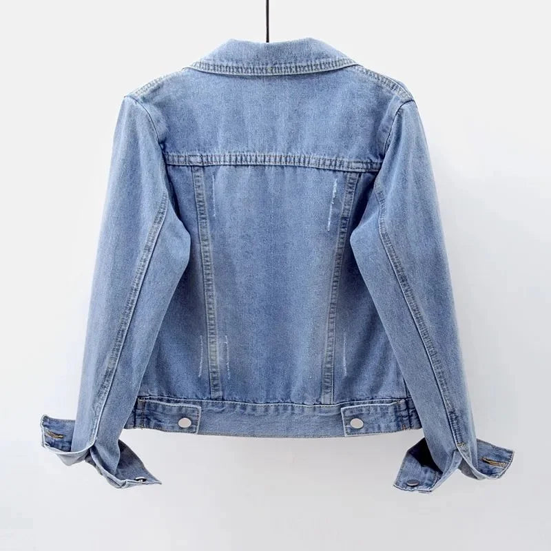 Veste en jean à manches longues pour femmes