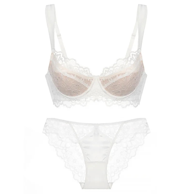 Ensembles soutien-gorge push-up à bonnets fins et culotte pour femmes