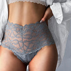 Culottes taille haute en dentelle transparente pour femmes