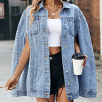 Manteau en jean à simple boutonnage pour femmes