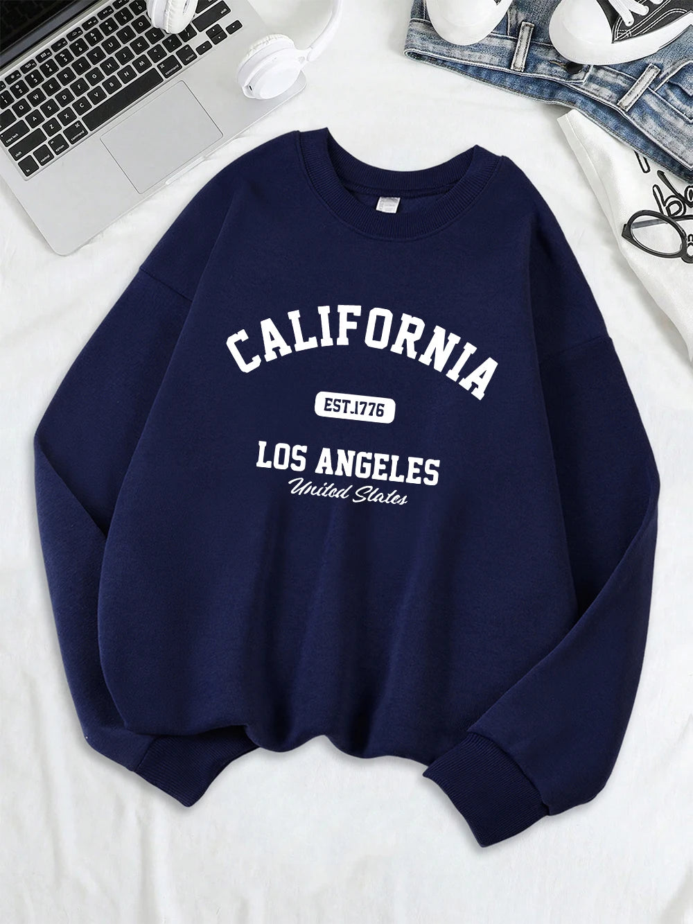 Sweat-shirts Imprimés Californie Los Angeles Est 1776 pour femmes