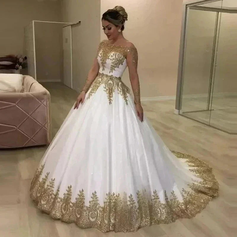 Robe de mariée à manches longues pour femmes