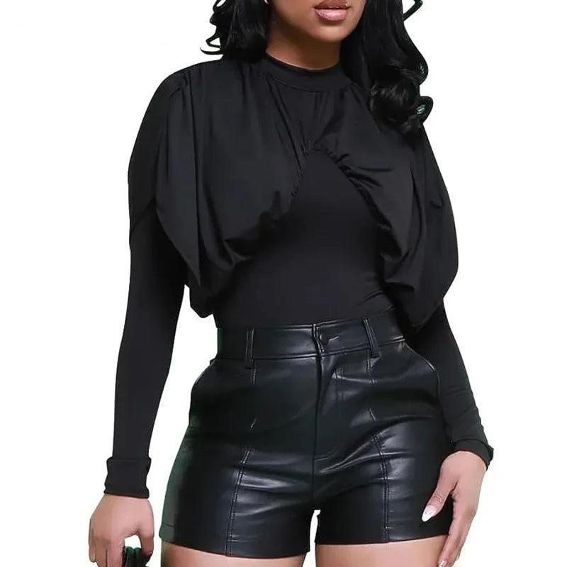 Short en faux cuir PU pour femmes