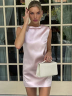 Mini robe Sexy en satin pour femmes