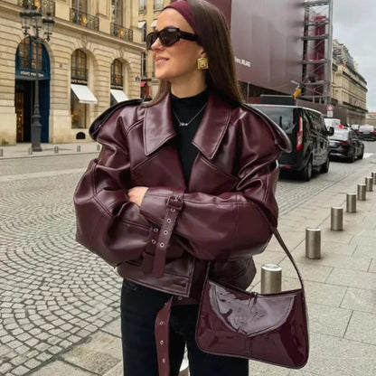 Veste Rétro Femme – Similicuir PU