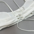 Maillot de bain brésilien deux pièces à lacets pour femmes