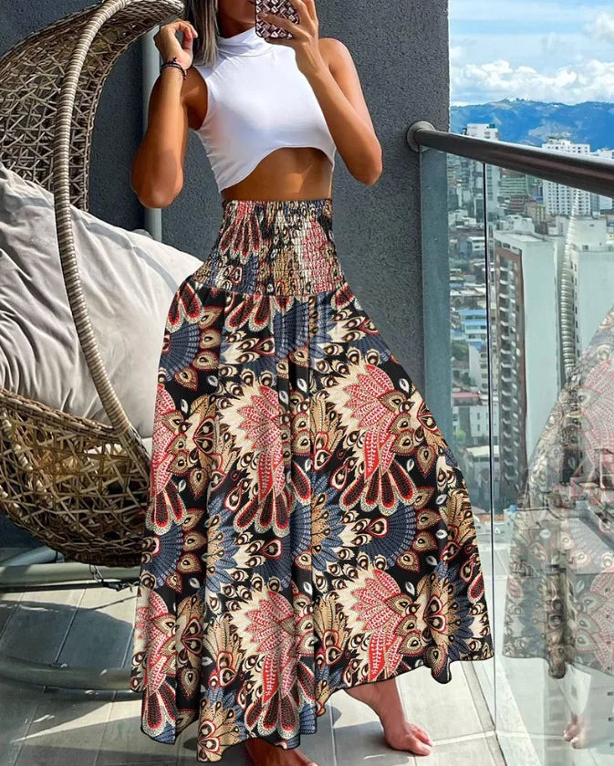 Jupe longue taille haute pour femmes