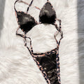 Maillot de bain une pièce, sexy avec paillettes, léopard pour femmes