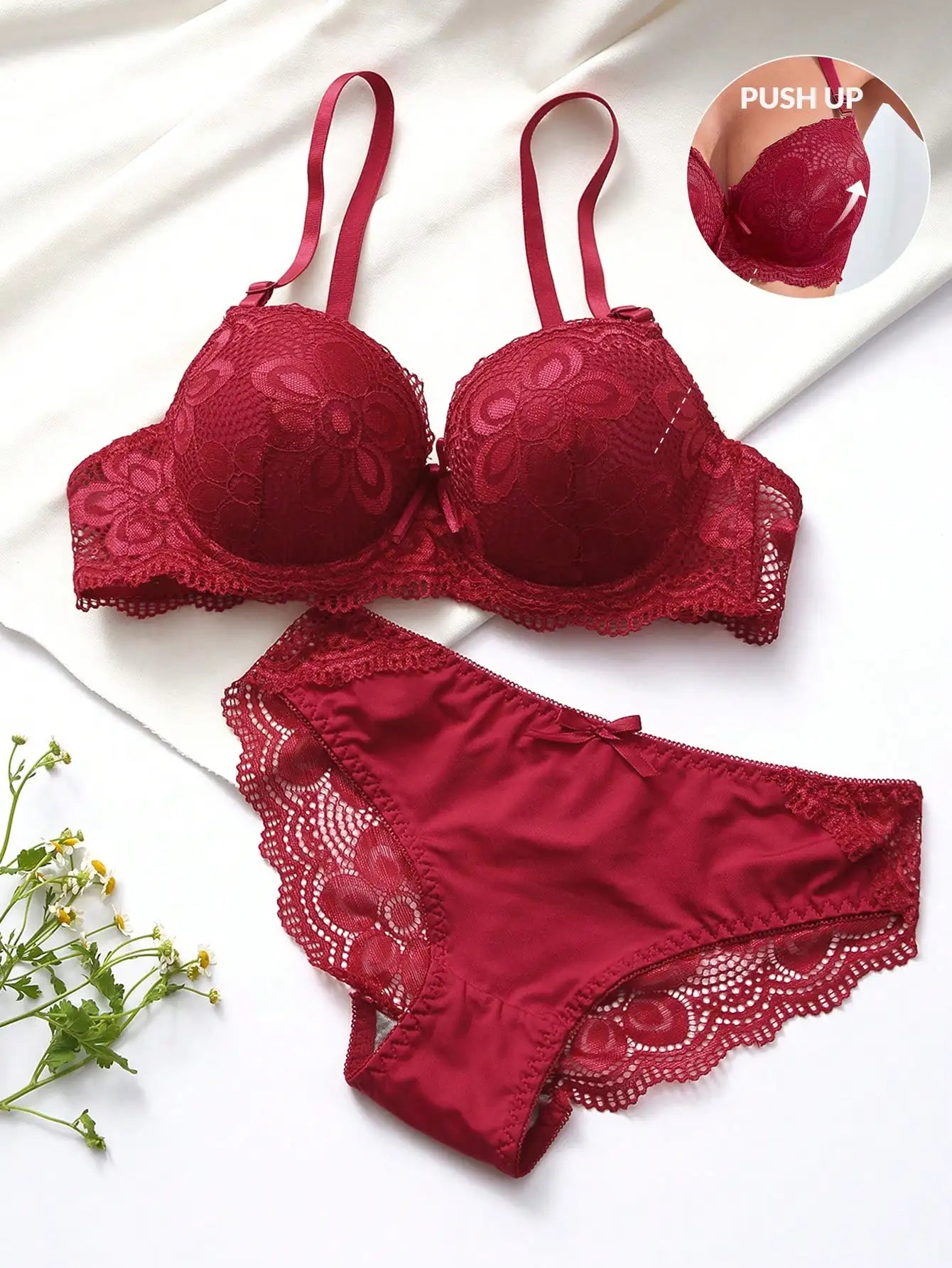 Ensemble deux pièces soutien-gorge et culottes transparente pour femmes