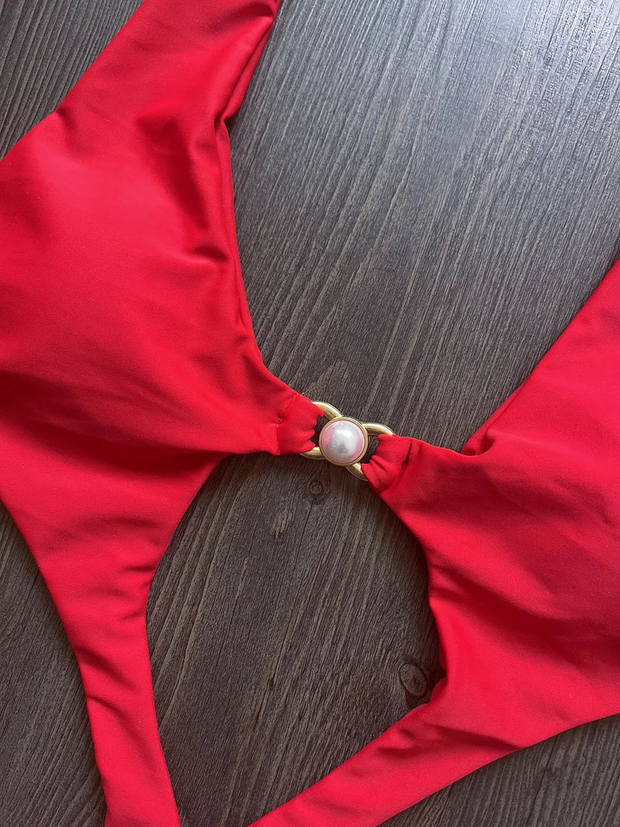 Maillot de bain une pièce sexy dos nu à bretelles pour femmes