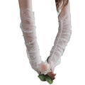 Gants longs tulle avec perles pour femmes