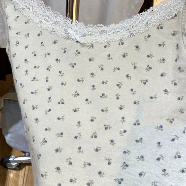 Top en dentelle de coton pour femmes