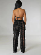 Pantalon en jean à jambes larges pour femmes